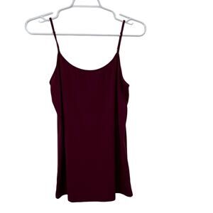 Time and Tru Tank Top Cami M 8-10 Burgundy Stretch Spaghetti Strap Adjustable